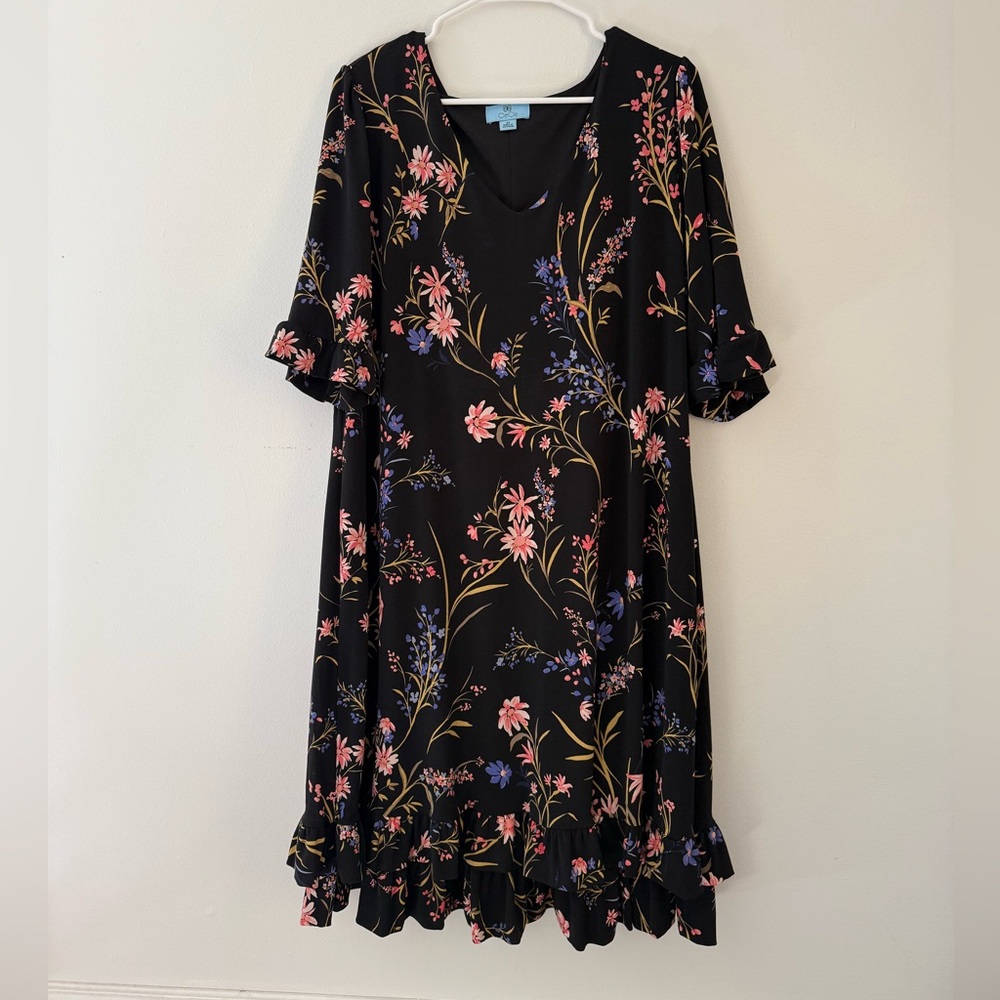 CeCe Black Floral Dress